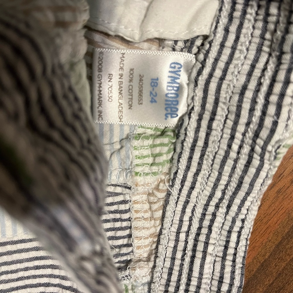 Gymboree 18-24 months seersucker patchwprk Easter shorts